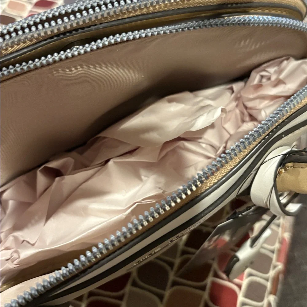 NWT Nine West Gertrude 3 Compartment Color Block Dome Satchel